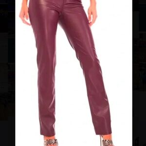 AFRM size 29 maroon wine faux leather pants